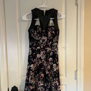 Material Girl Black Floral Backless Dress